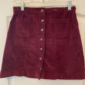 Brandy Melville Red Corduroy Skirt Size Medium